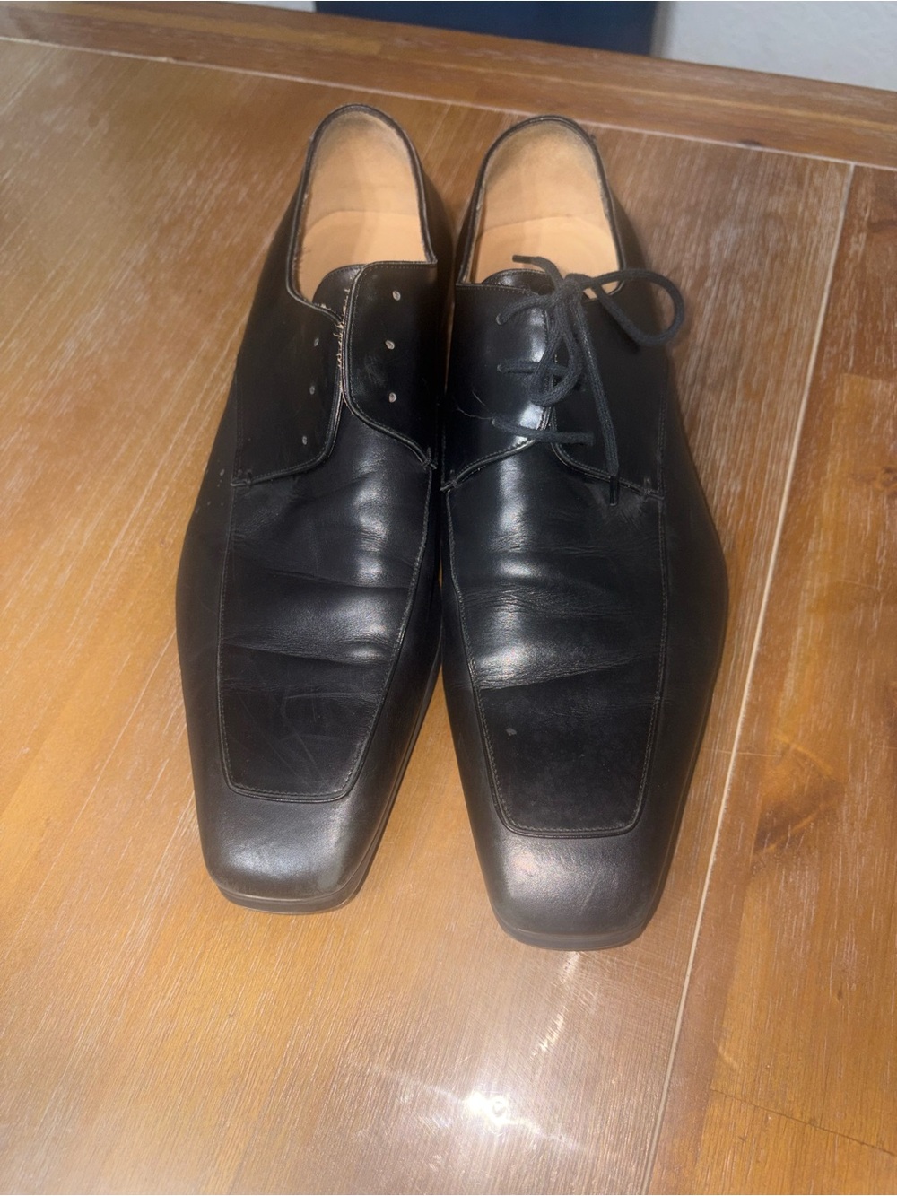 Authentic Gucci Black Let her Lace Up Men’s Dress Shoes Size 42.5 E (US9.5)
